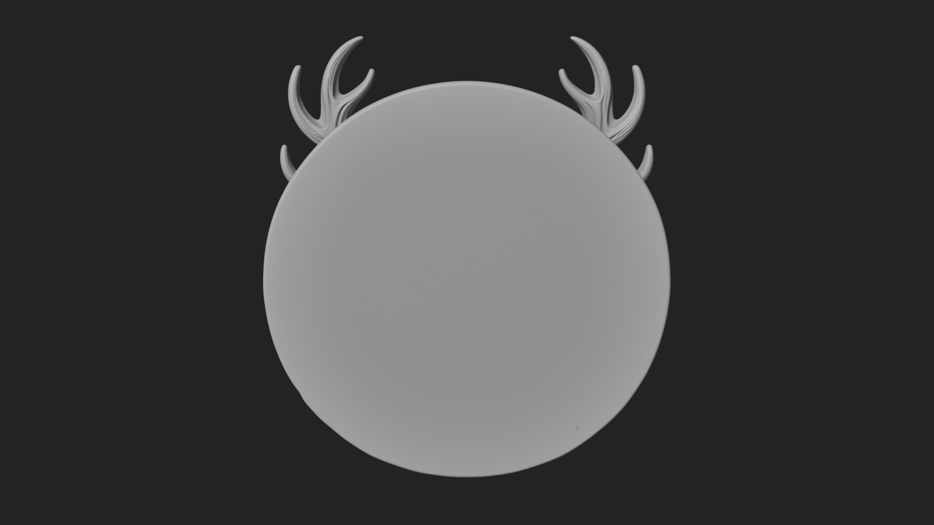 Antlered Skull Oval Relief Plaque Design 4 3D Print Model 3D Model