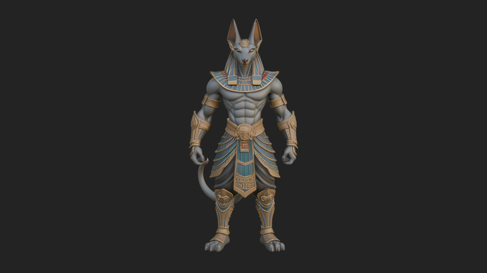Anubis Egyptian God Statue Design 12 3D Print Model 3D Model