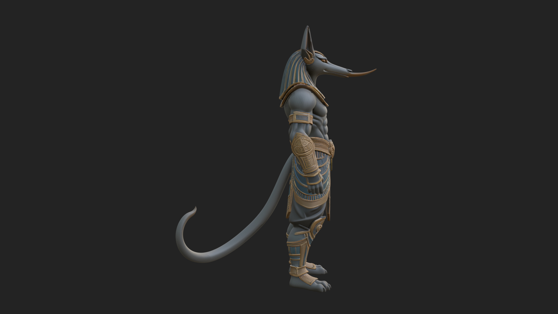 Anubis Egyptian God Statue Design 12 3D Print Model 3D Model