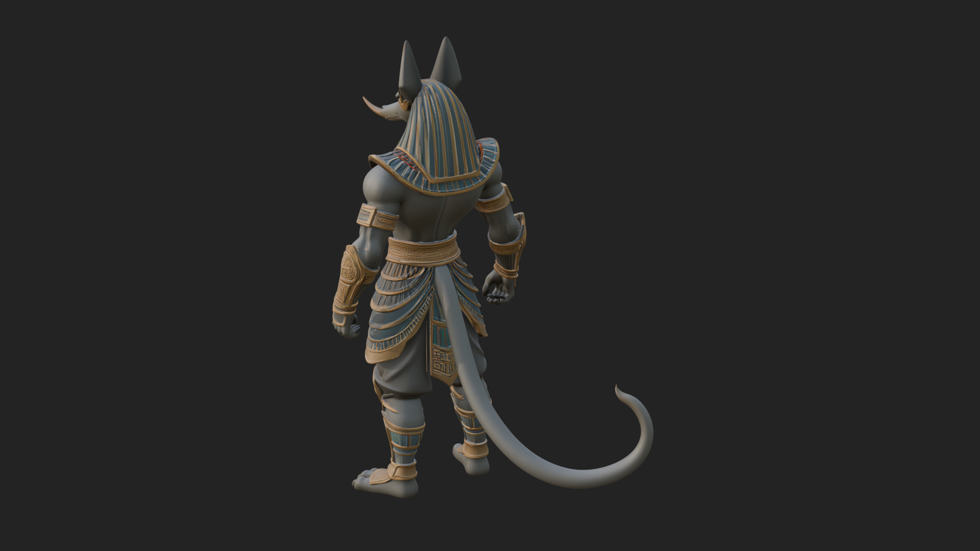 Anubis Egyptian God Statue Design 12 3D Print Model 3D Model
