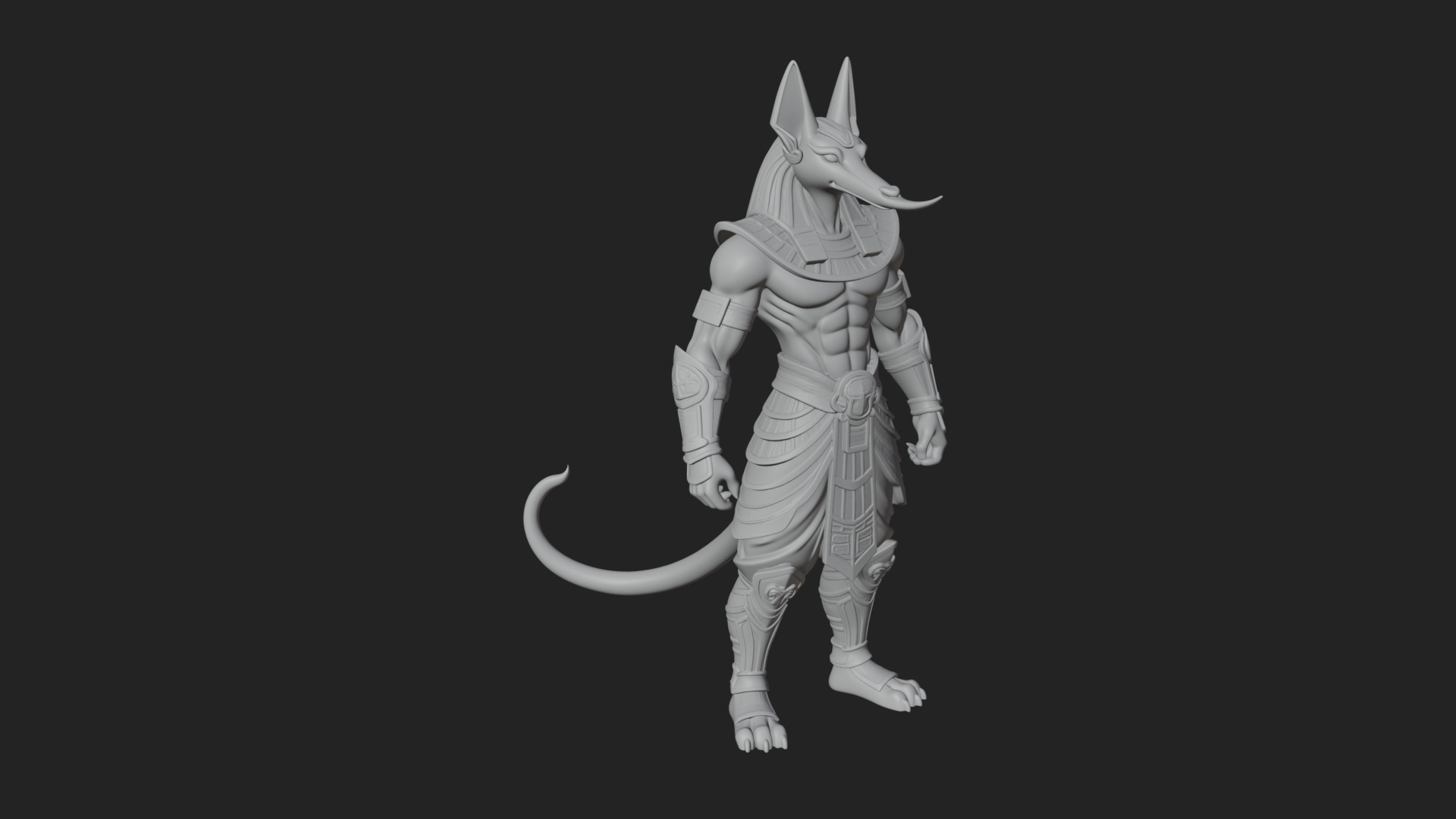 Anubis Egyptian God Statue Design 12 3D Print Model 3D Model