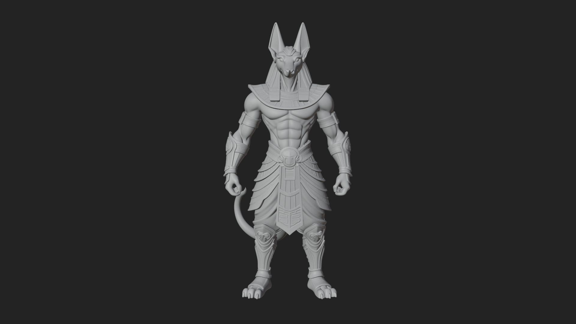 Anubis Egyptian God Statue Design 12 3D Print Model 3D Model