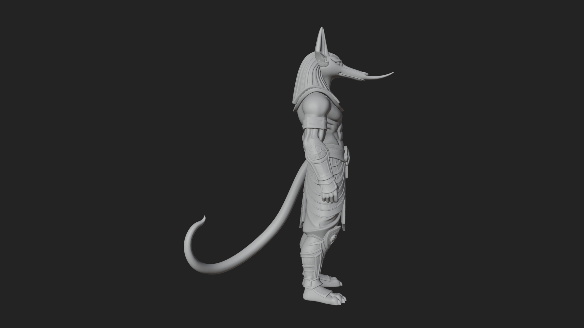 Anubis Egyptian God Statue Design 12 3D Print Model 3D Model