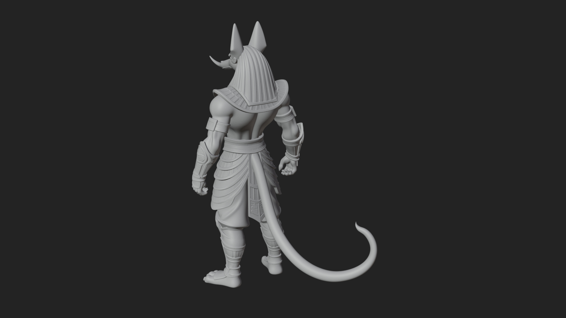 Anubis Egyptian God Statue Design 12 3D Print Model 3D Model