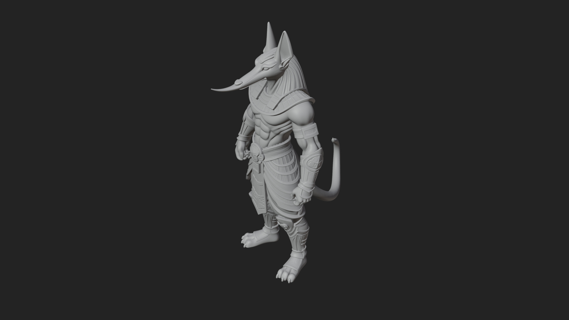Anubis Egyptian God Statue Design 12 3D Print Model 3D Model