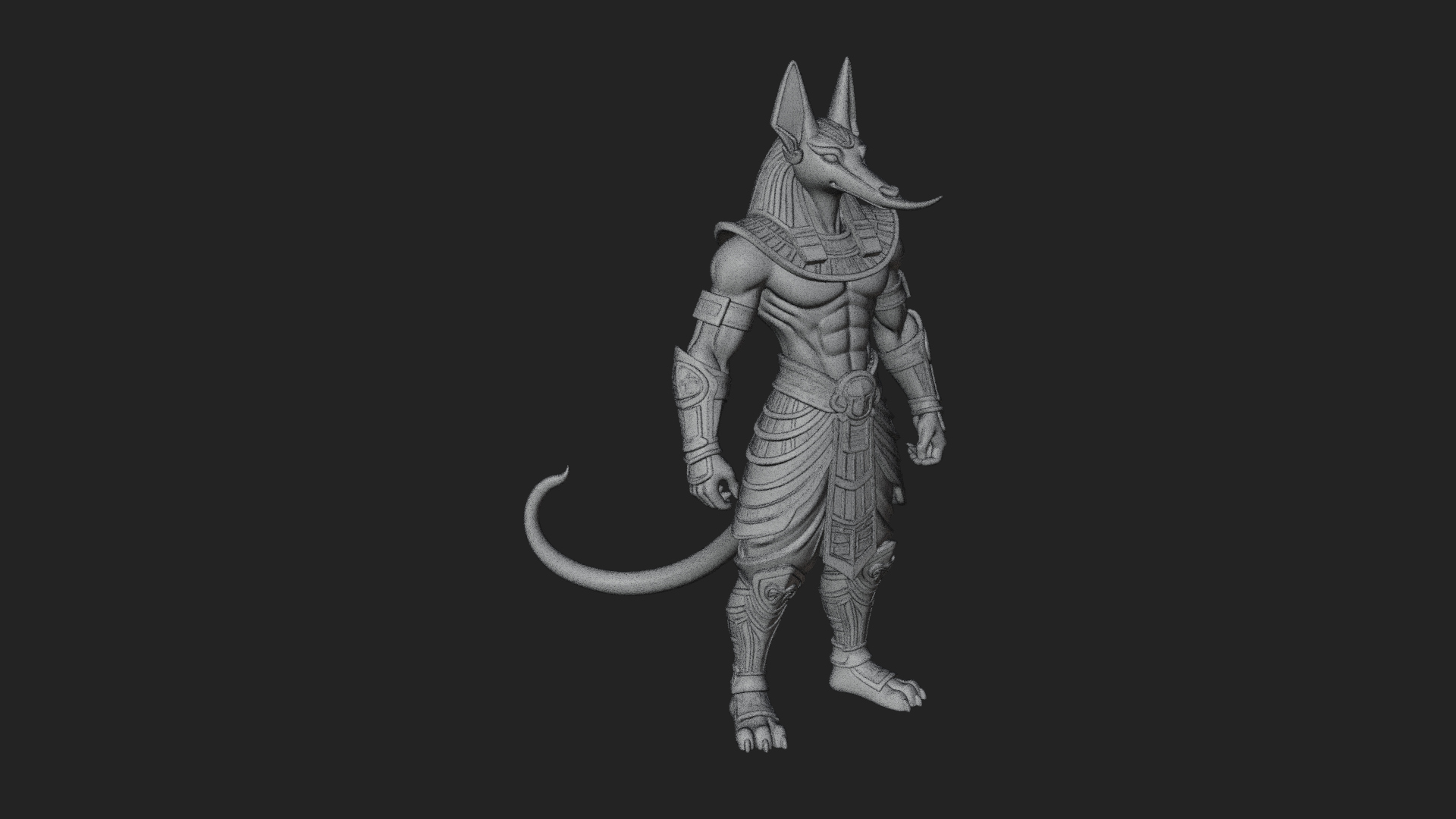 Anubis Egyptian God Statue Design 12 3D Print Model 3D Model
