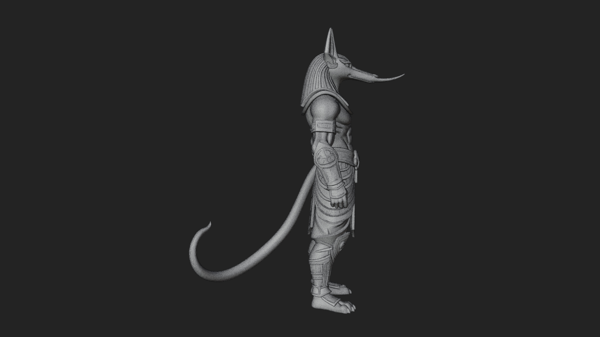 Anubis Egyptian God Statue Design 12 3D Print Model 3D Model