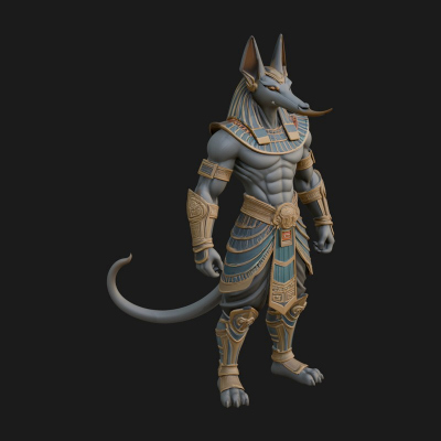 Anubis Egyptian God Statue Design 12 3D Print Model