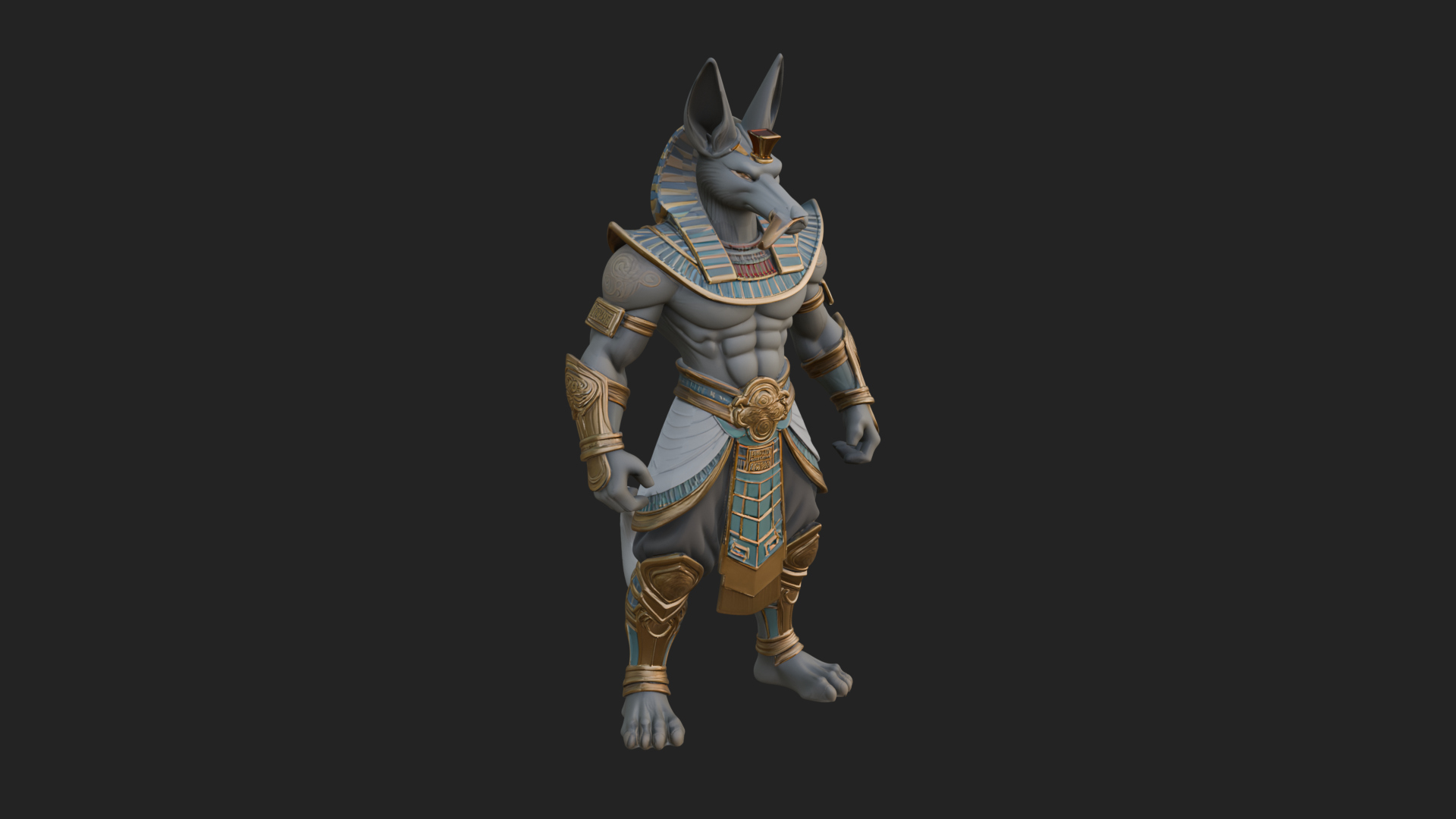 Anubis Egyptian God Statue Design 13 3D Print Model 3D Model
