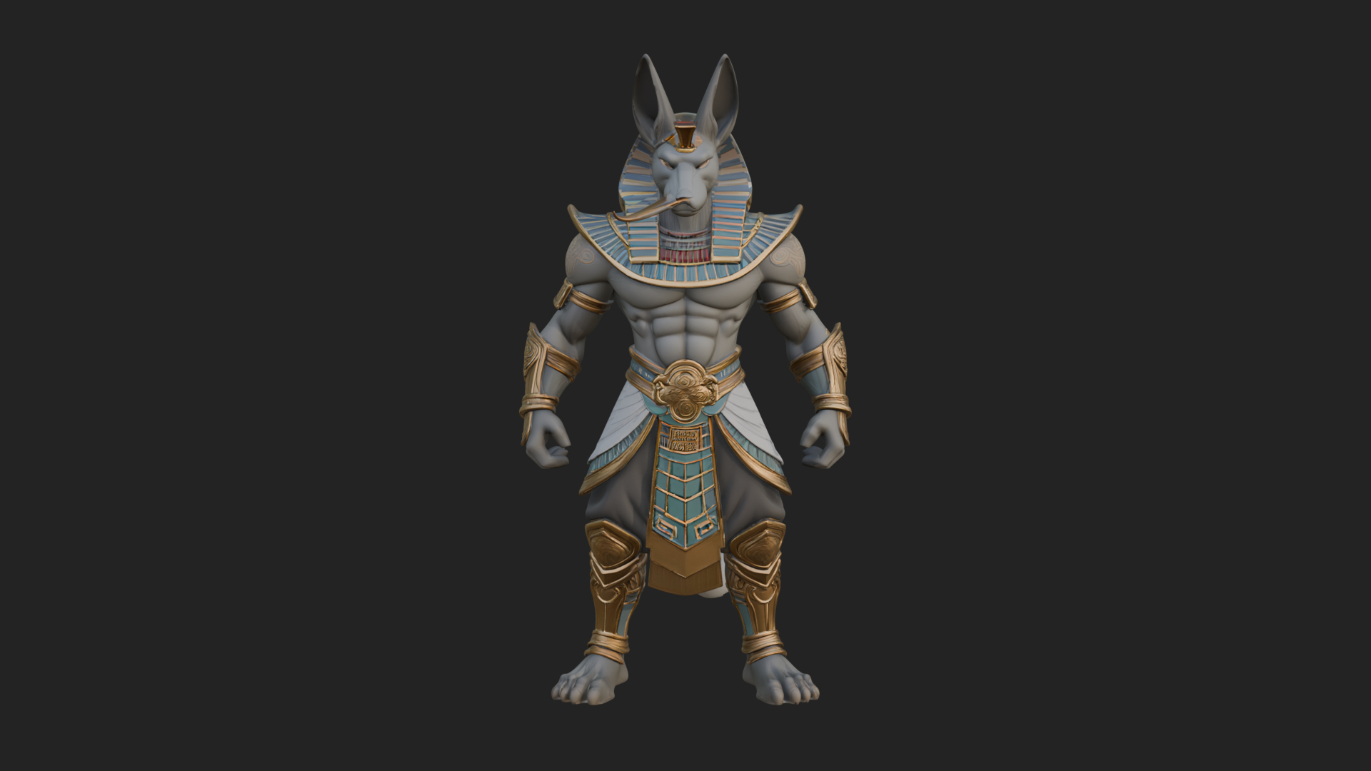 Anubis Egyptian God Statue Design 13 3D Print Model 3D Model