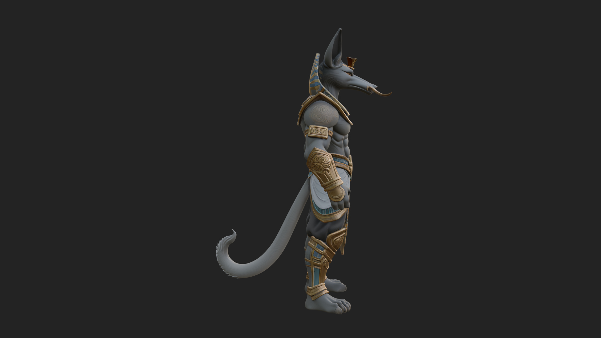 Anubis Egyptian God Statue Design 13 3D Print Model 3D Model