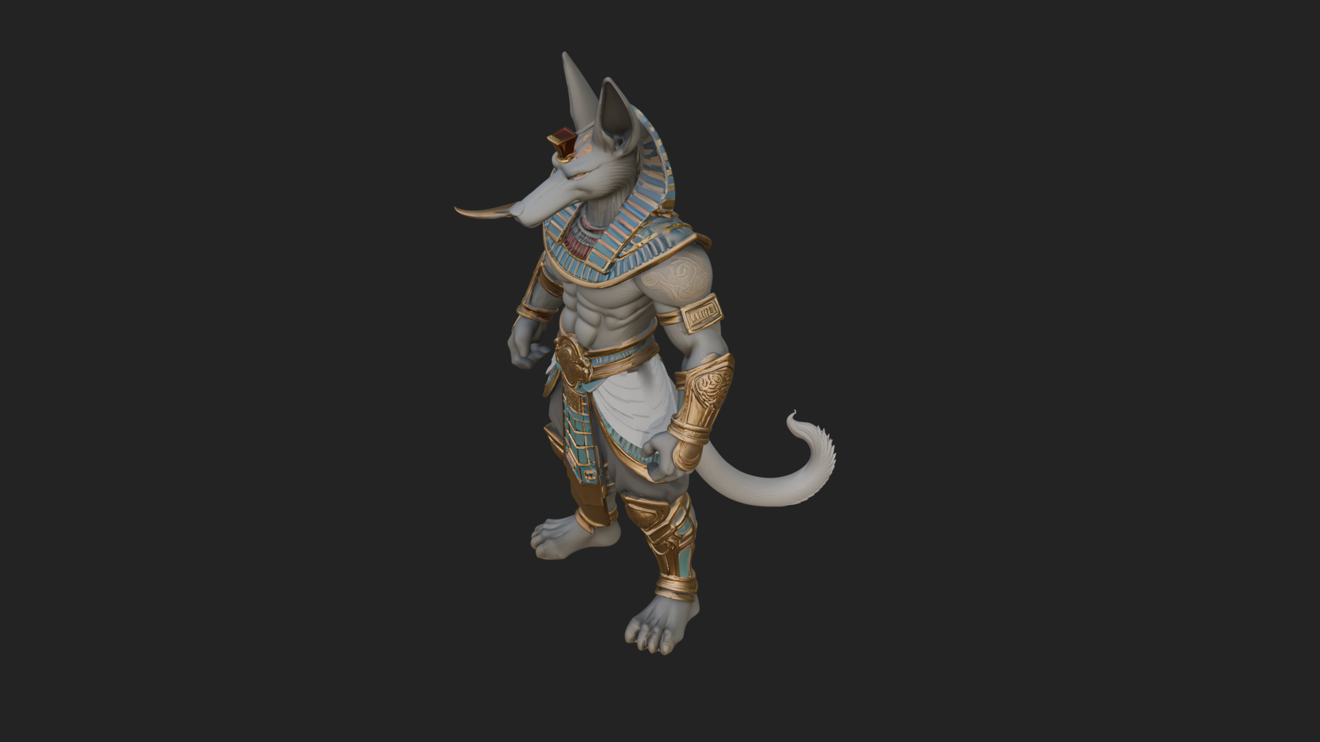 Anubis Egyptian God Statue Design 13 3D Print Model 3D Model