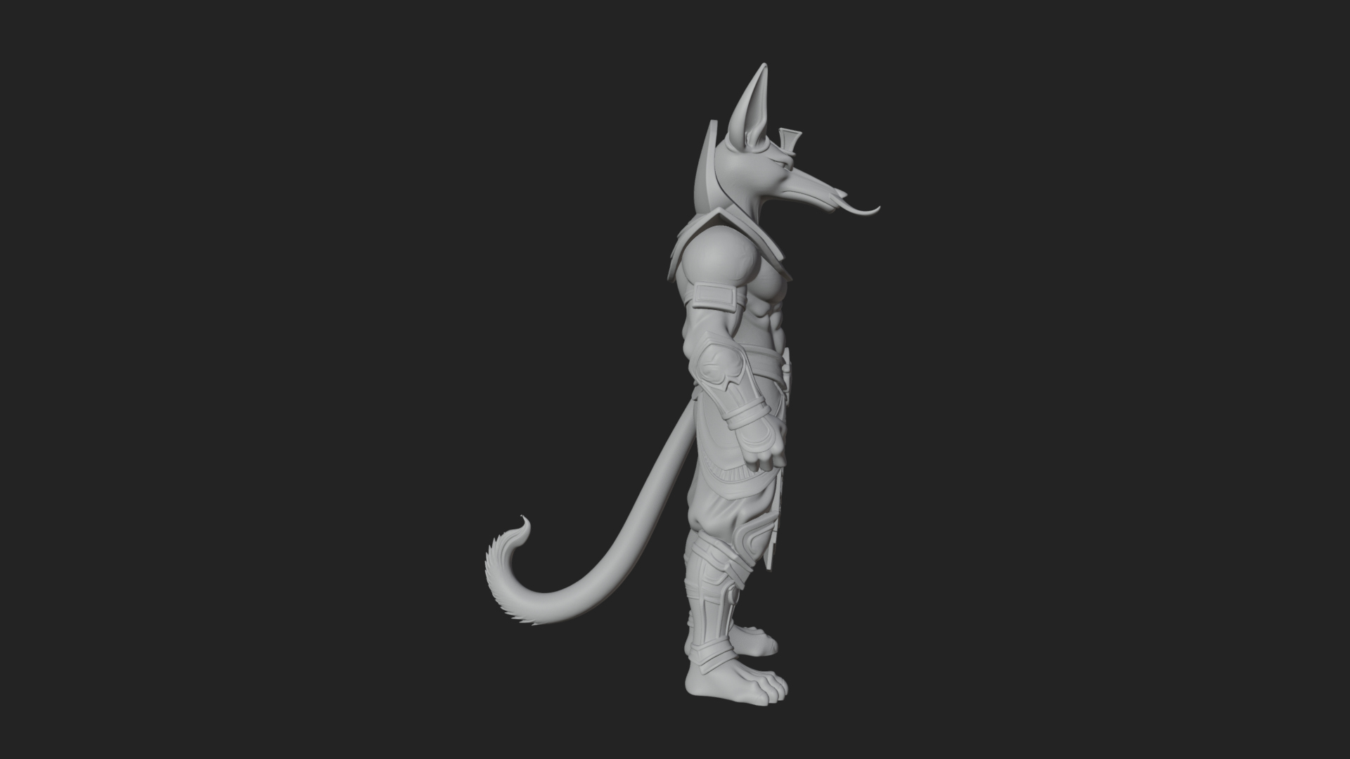 Anubis Egyptian God Statue Design 13 3D Print Model 3D Model