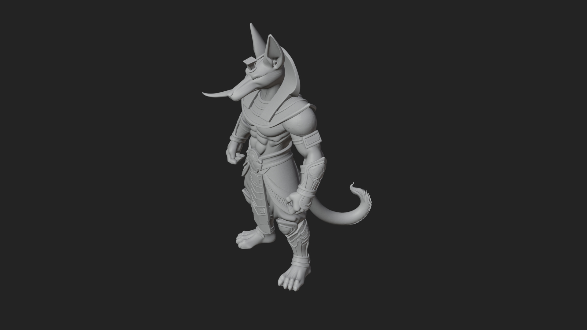 Anubis Egyptian God Statue Design 13 3D Print Model 3D Model