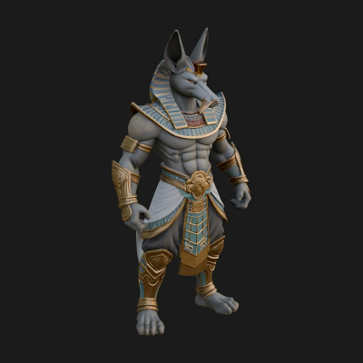 Anubis Egyptian God Statue Design 13 3D Print Model