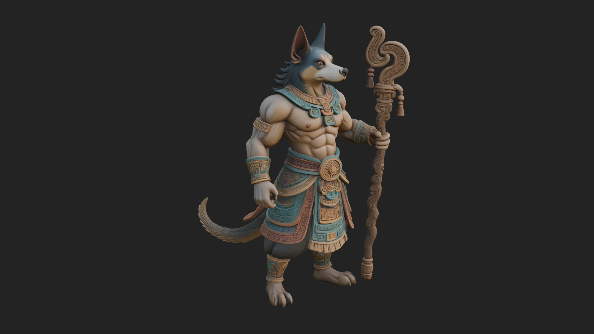 Anubis Egyptian God Statue Design 14 3D Print Model 3D Model