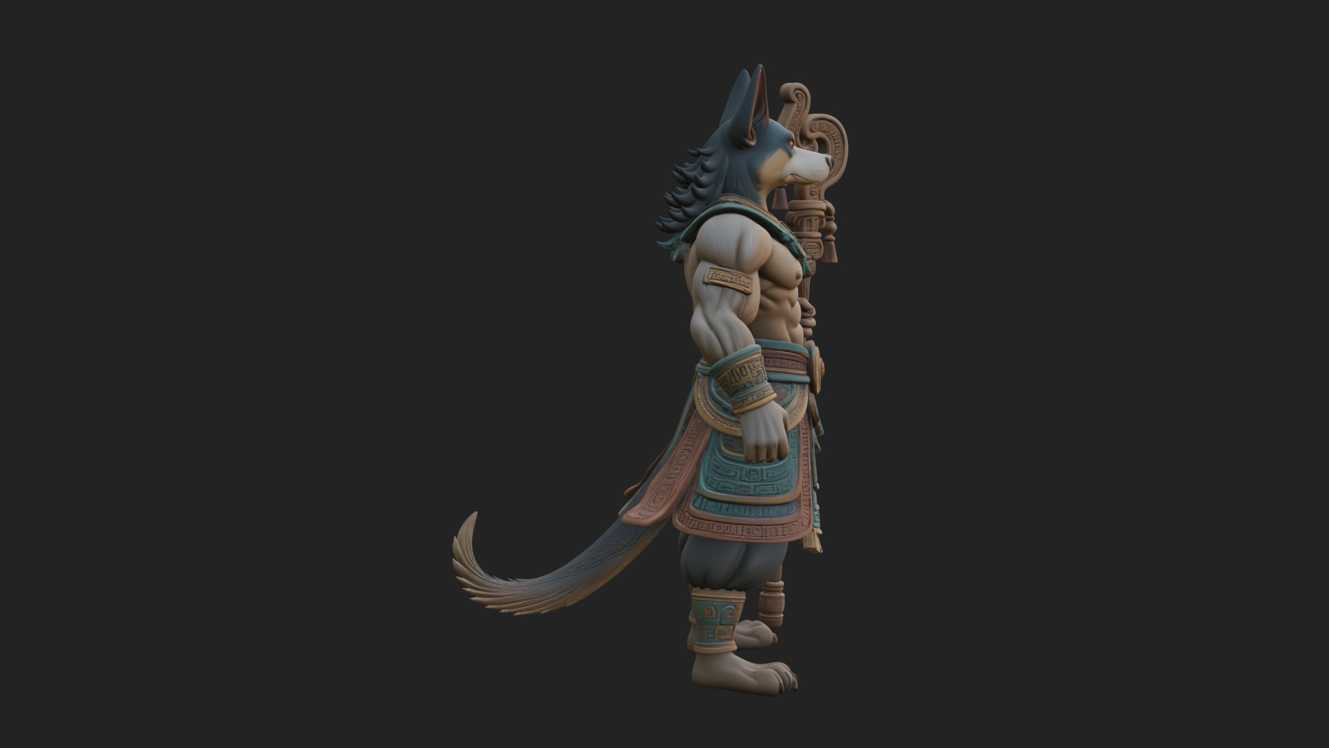 Anubis Egyptian God Statue Design 14 3D Print Model 3D Model