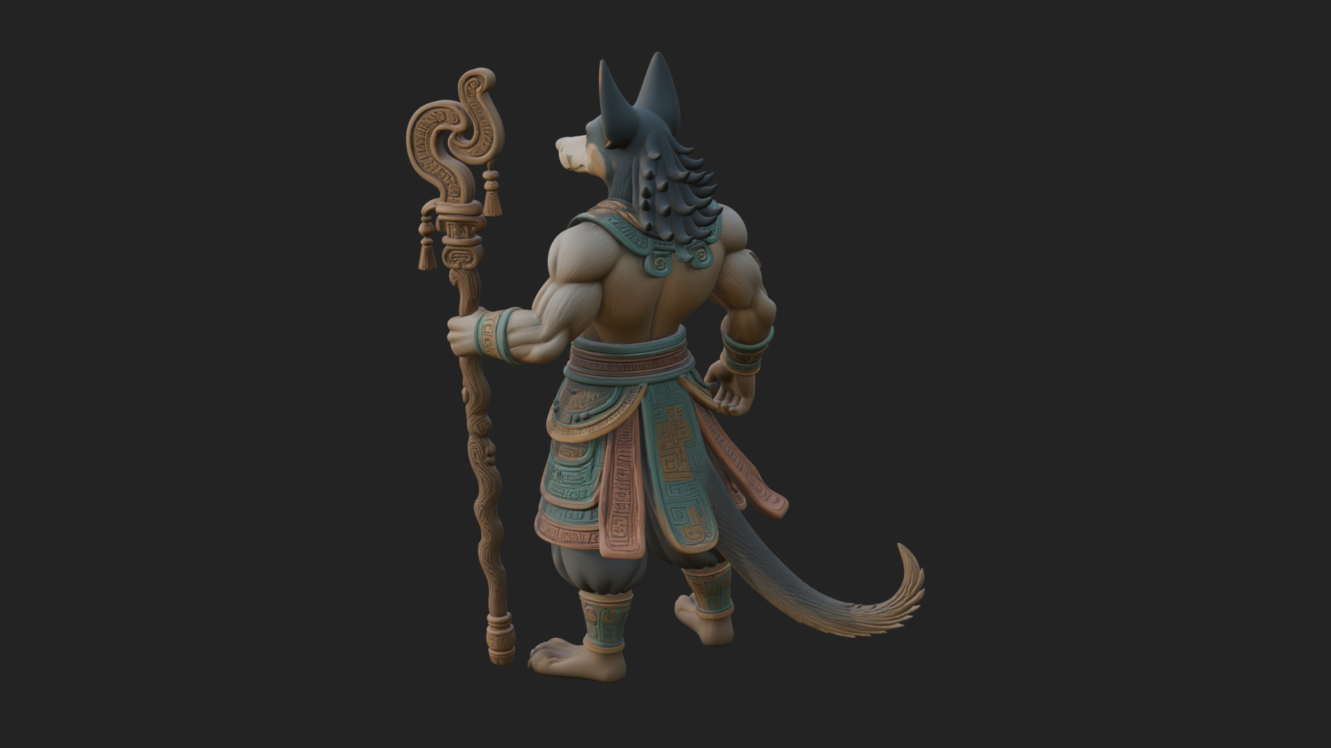 Anubis Egyptian God Statue Design 14 3D Print Model 3D Model