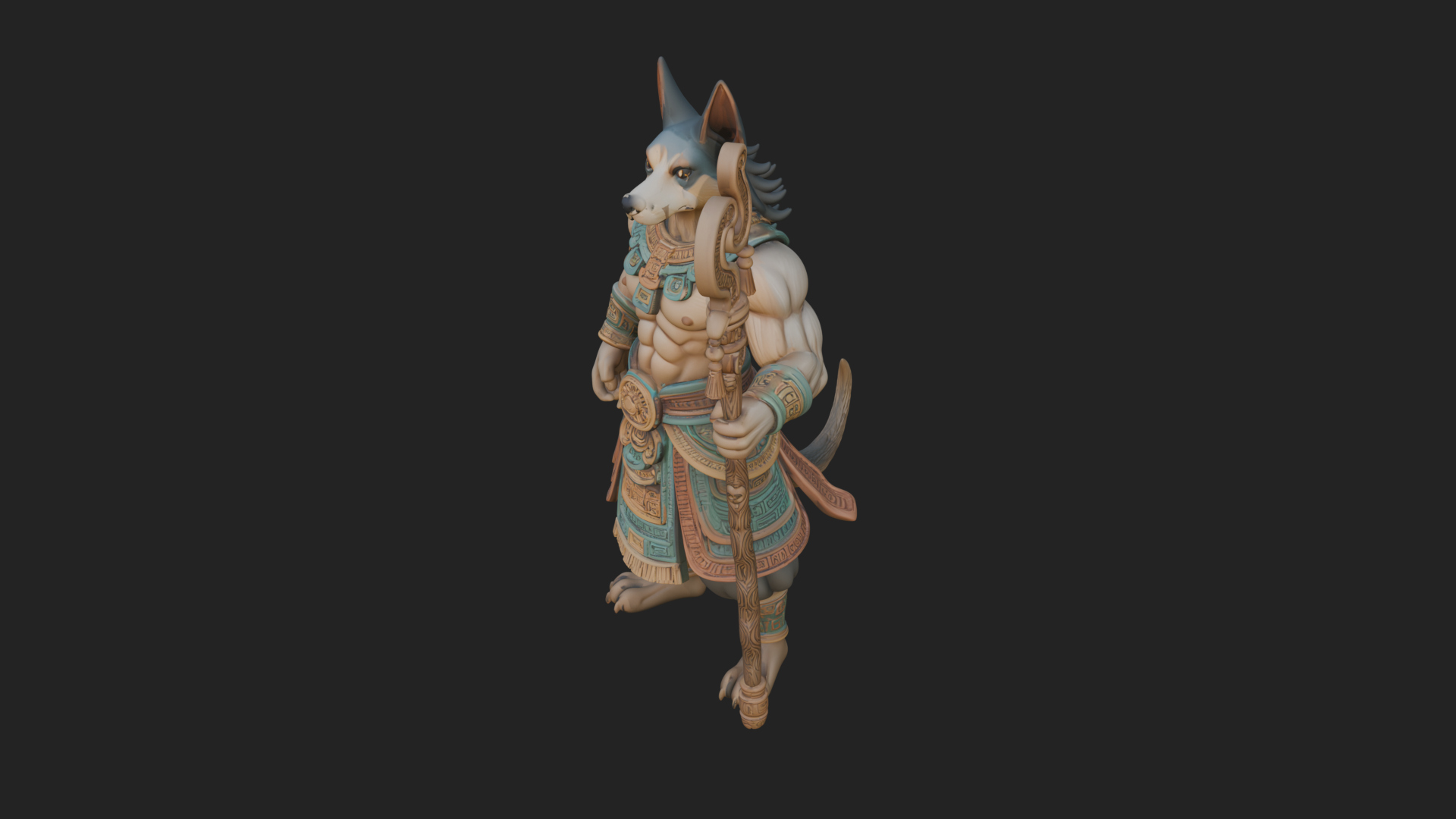 Anubis Egyptian God Statue Design 14 3D Print Model 3D Model