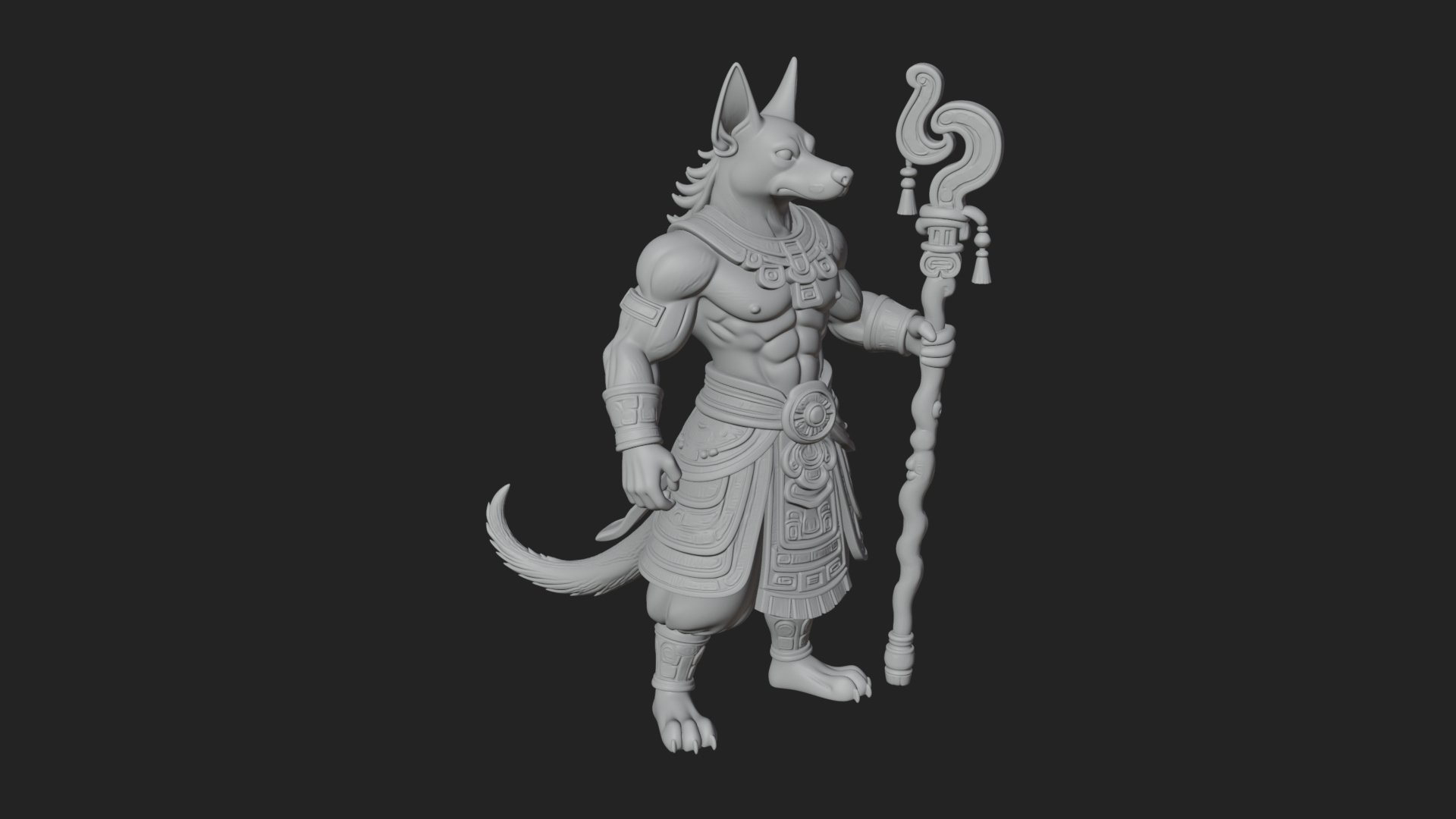 Anubis Egyptian God Statue Design 14 3D Print Model 3D Model