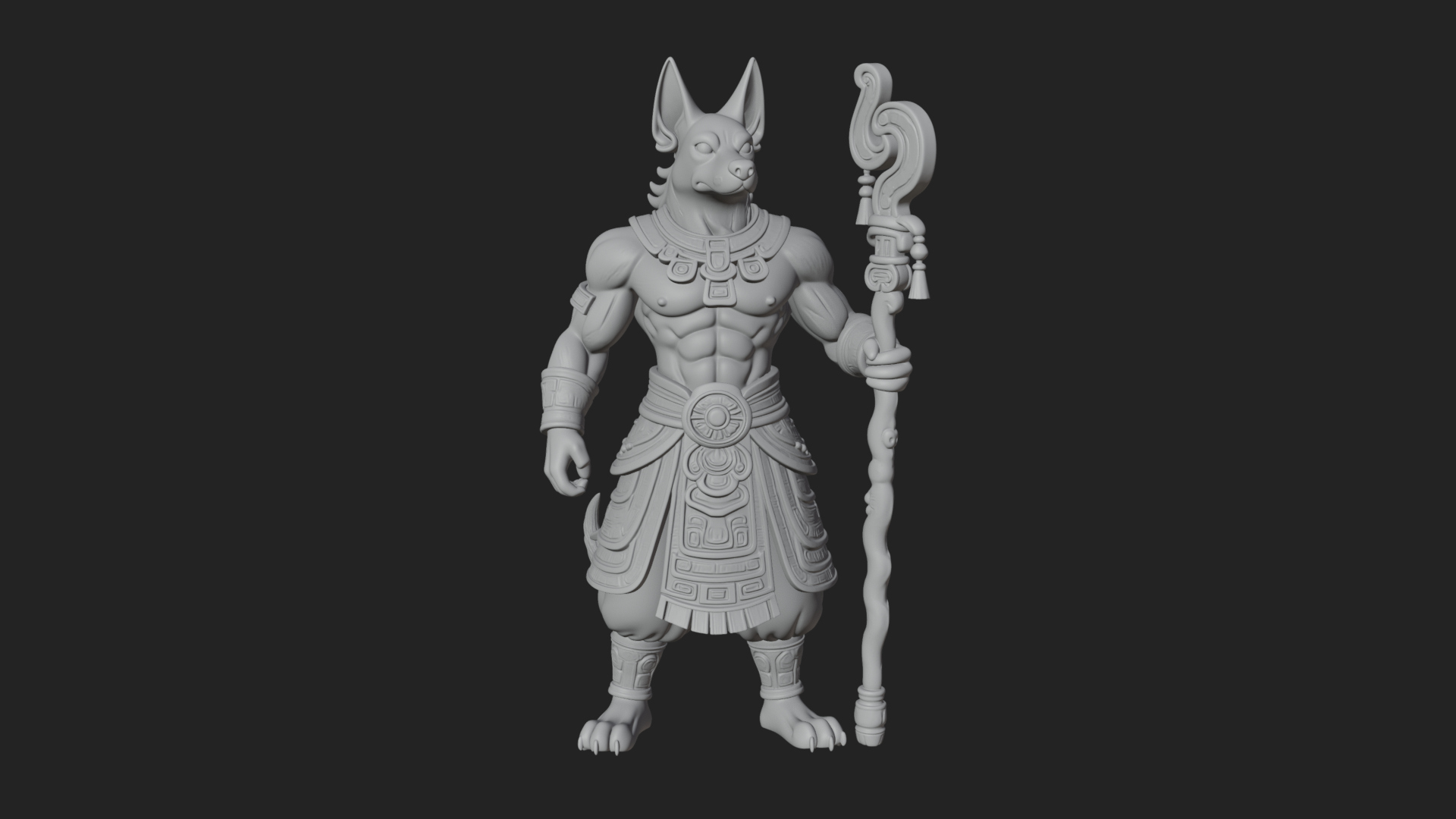 Anubis Egyptian God Statue Design 14 3D Print Model 3D Model