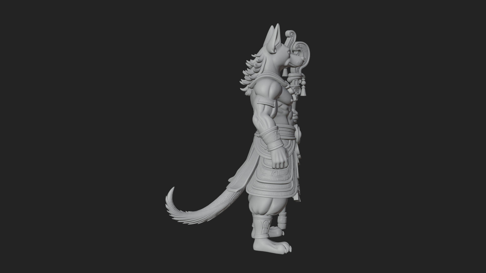 Anubis Egyptian God Statue Design 14 3D Print Model 3D Model