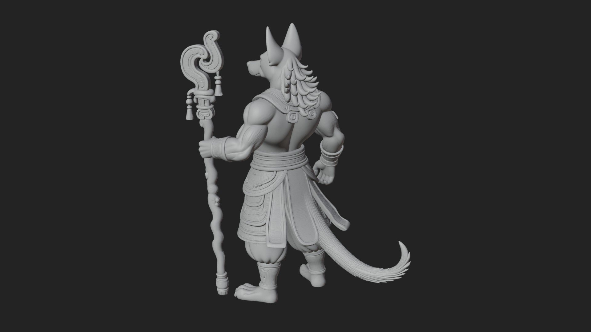 Anubis Egyptian God Statue Design 14 3D Print Model 3D Model