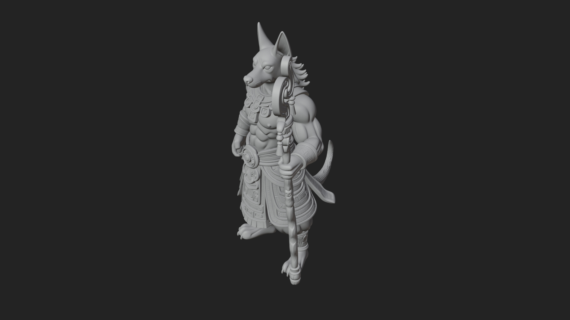 Anubis Egyptian God Statue Design 14 3D Print Model 3D Model