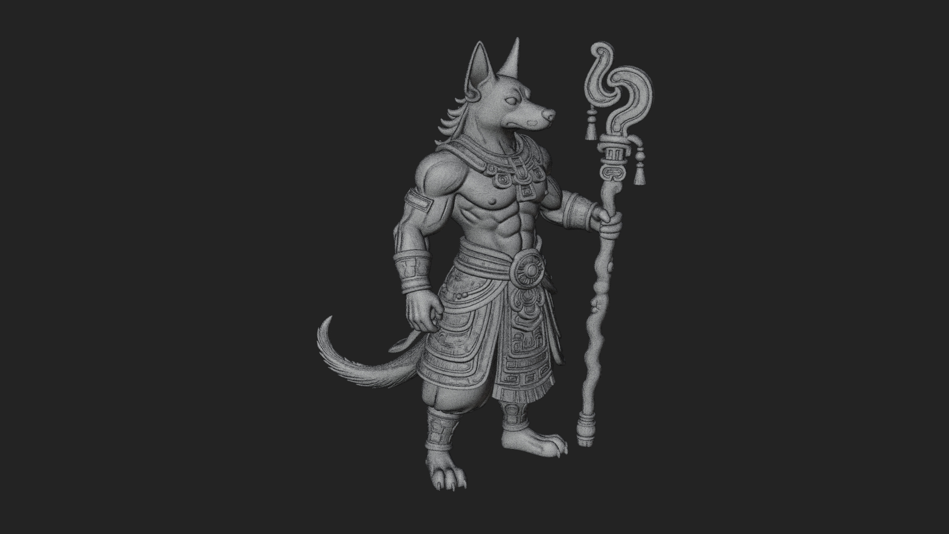 Anubis Egyptian God Statue Design 14 3D Print Model 3D Model