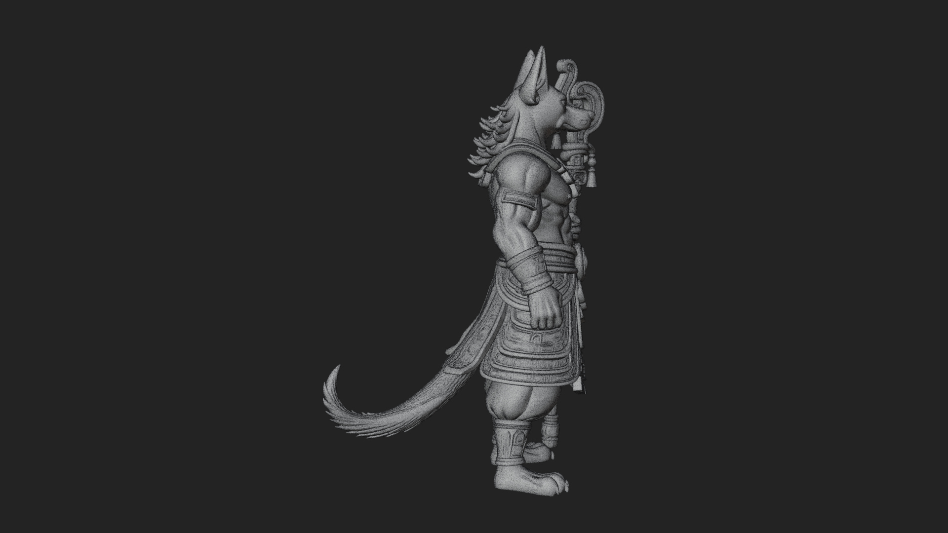 Anubis Egyptian God Statue Design 14 3D Print Model 3D Model
