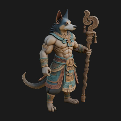 Anubis Egyptian God Statue Design 14 3D Print Model