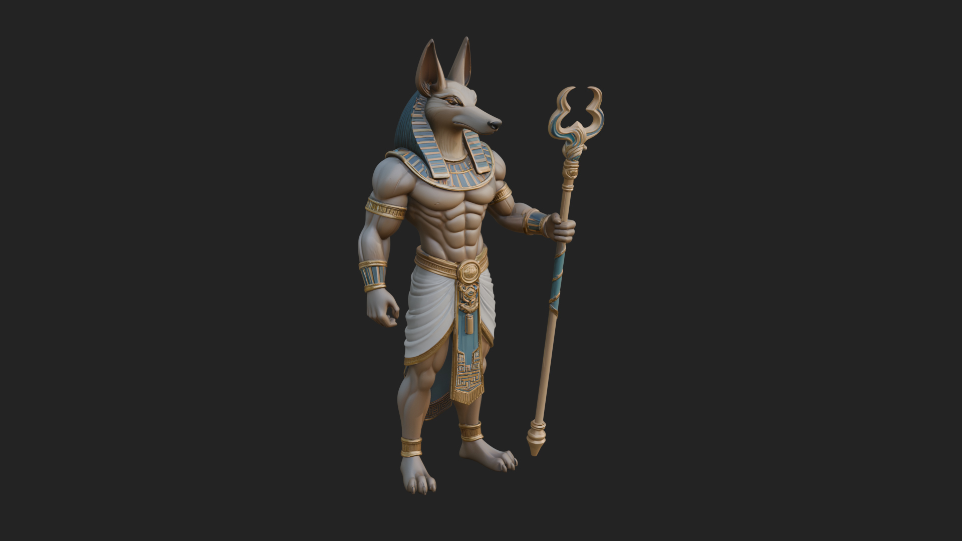 Anubis Egyptian God Statue Design 15 3D Print Model 3D Model