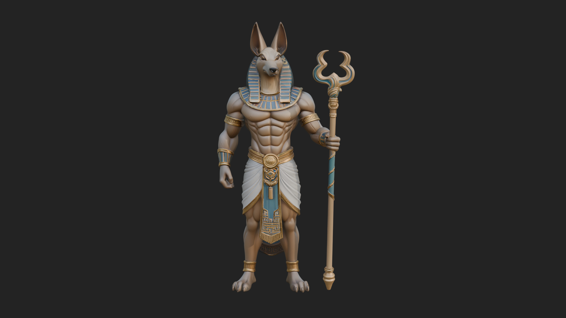 Anubis Egyptian God Statue Design 15 3D Print Model 3D Model
