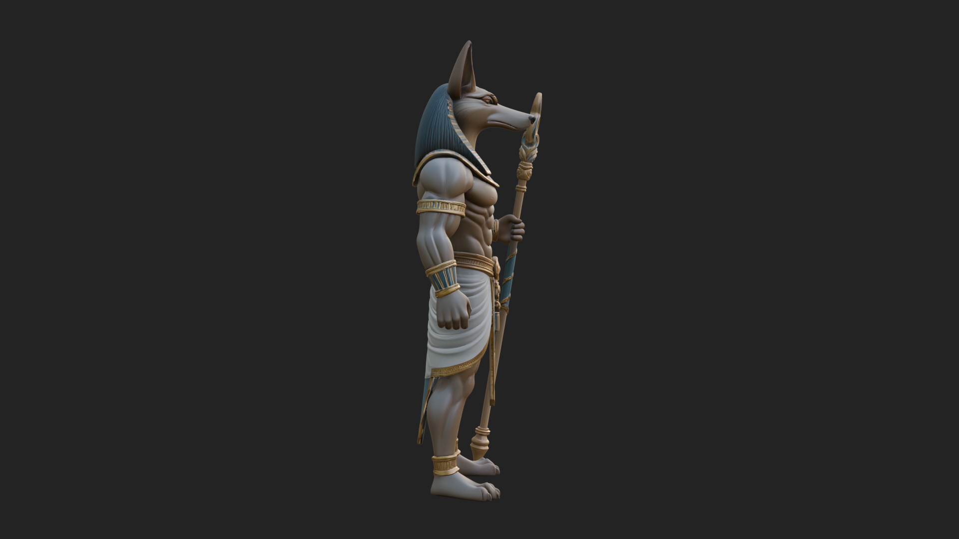 Anubis Egyptian God Statue Design 15 3D Print Model 3D Model