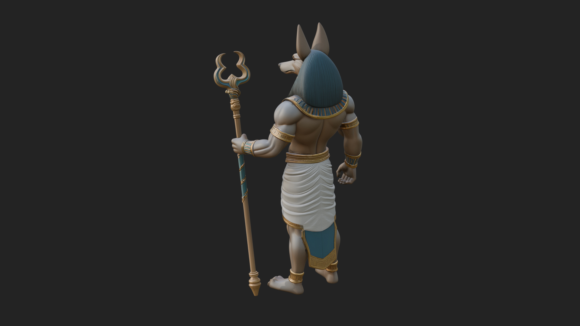 Anubis Egyptian God Statue Design 15 3D Print Model 3D Model