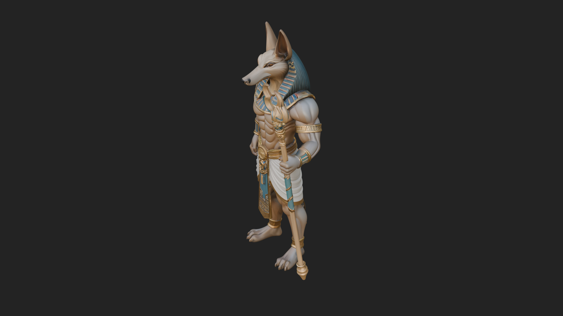 Anubis Egyptian God Statue Design 15 3D Print Model 3D Model