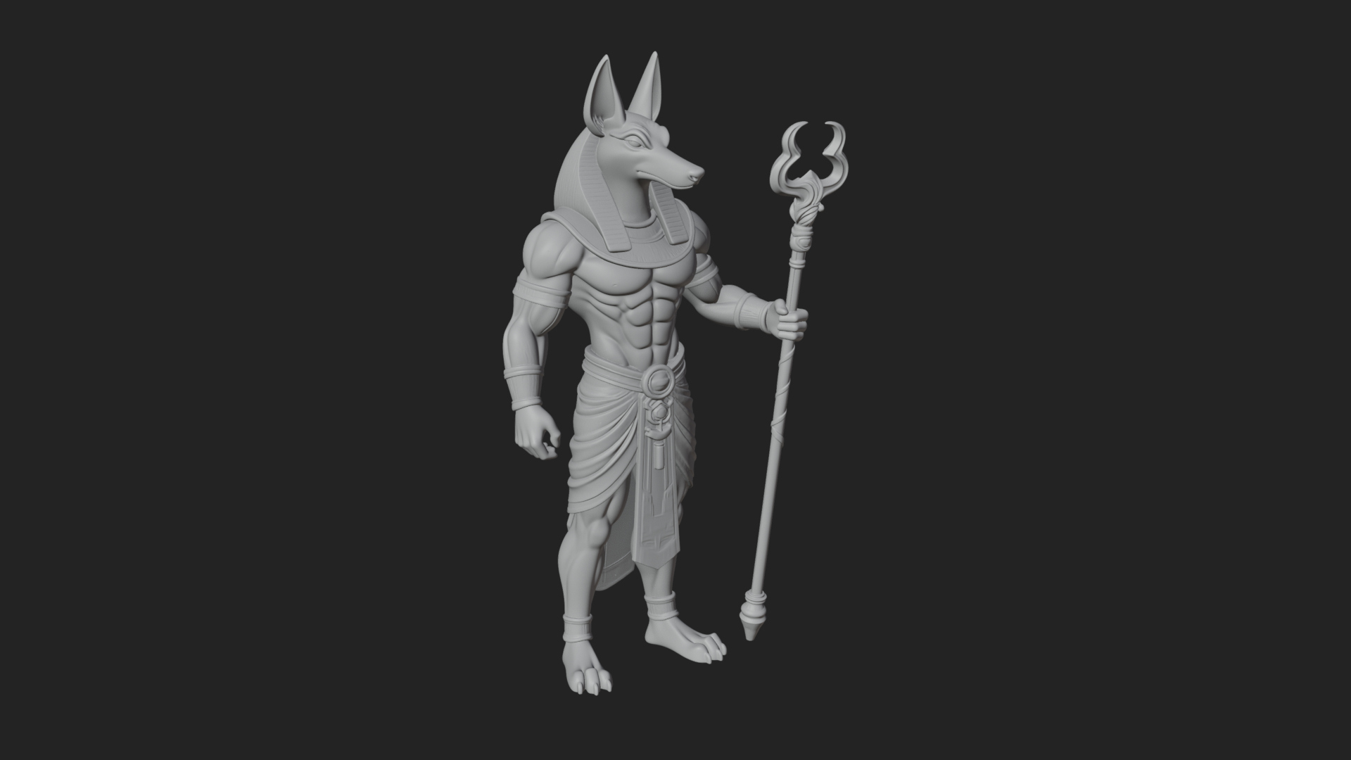 Anubis Egyptian God Statue Design 15 3D Print Model 3D Model
