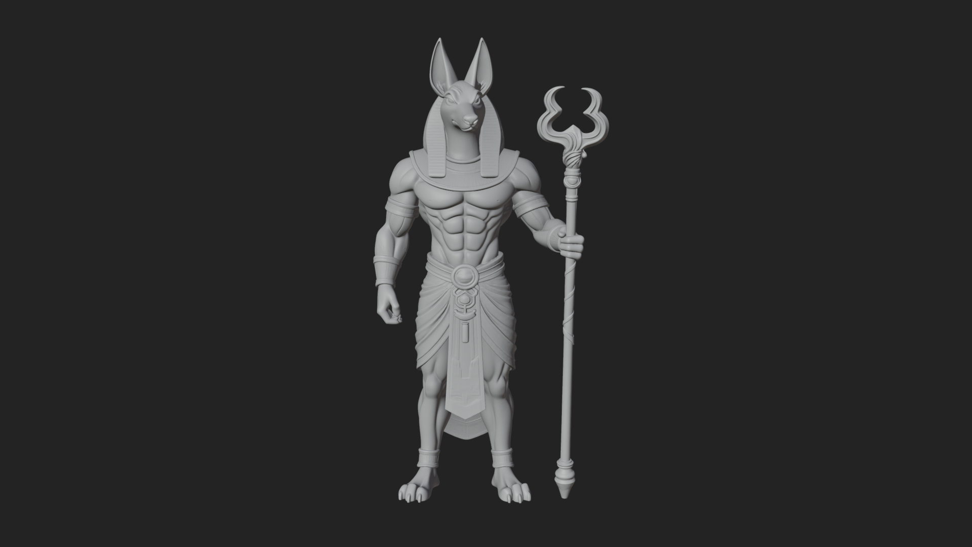 Anubis Egyptian God Statue Design 15 3D Print Model 3D Model