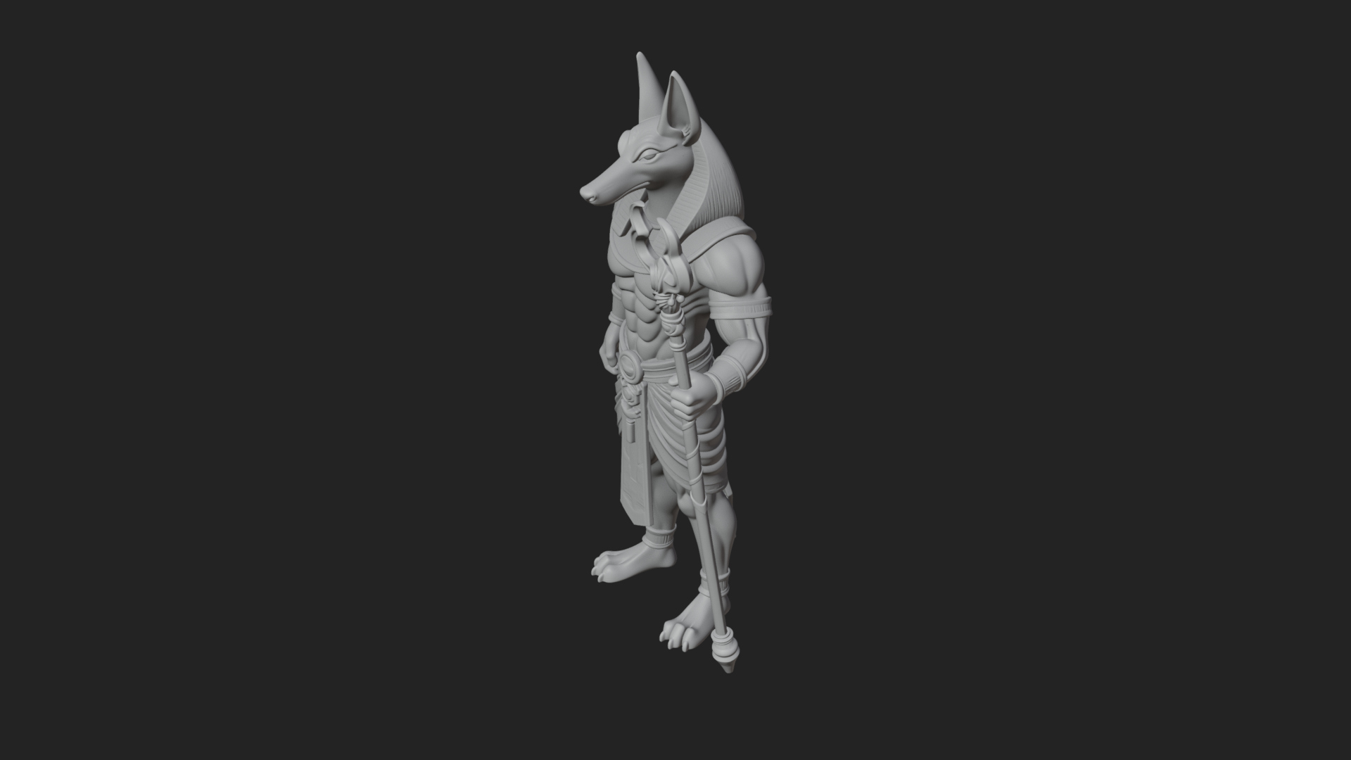 Anubis Egyptian God Statue Design 15 3D Print Model 3D Model