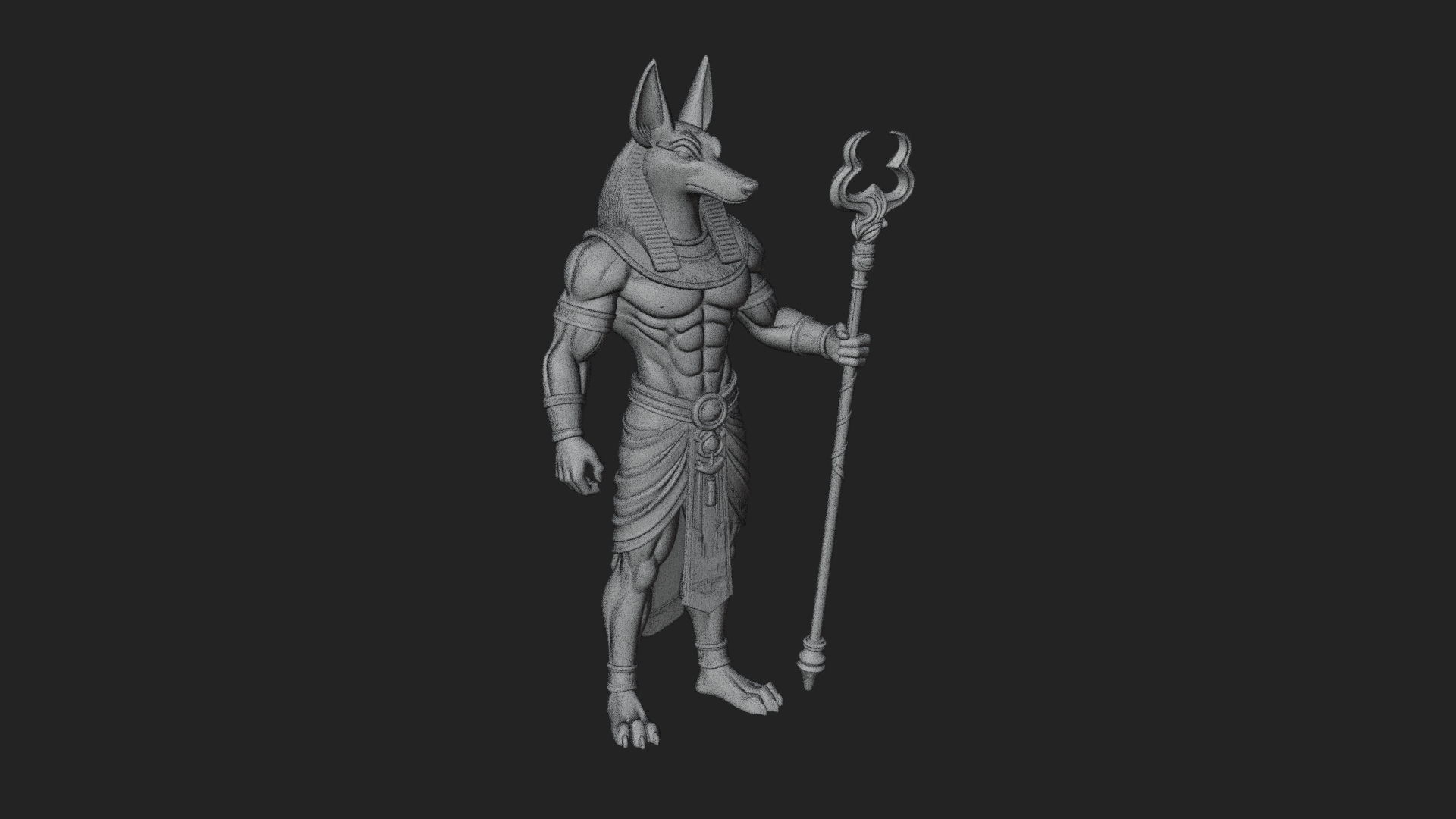 Anubis Egyptian God Statue Design 15 3D Print Model 3D Model