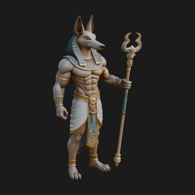 Anubis Egyptian God Statue Design 15 3D Print Model