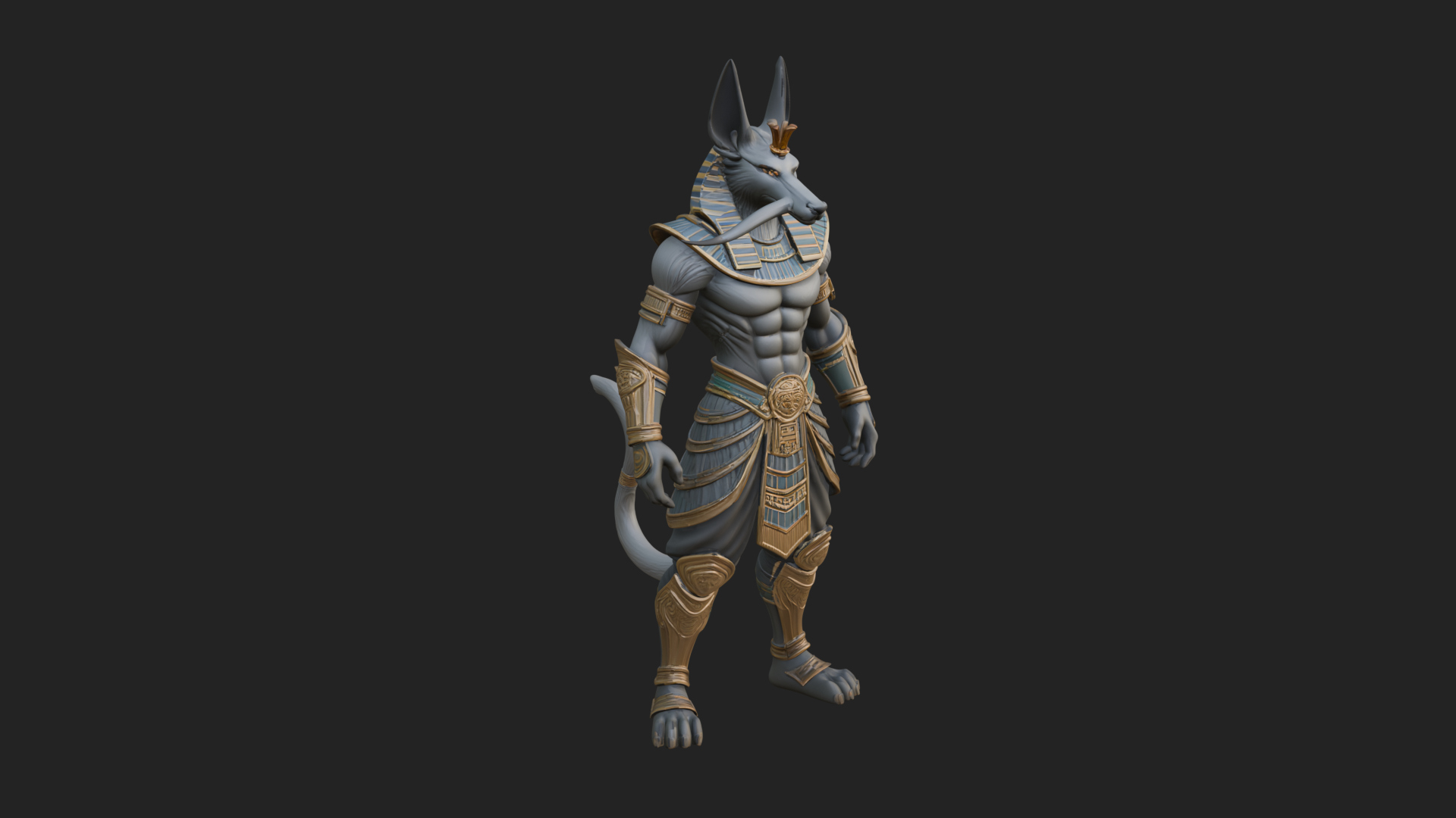 Anubis Egyptian God Statue Design 16 3D Print Model 3D Model
