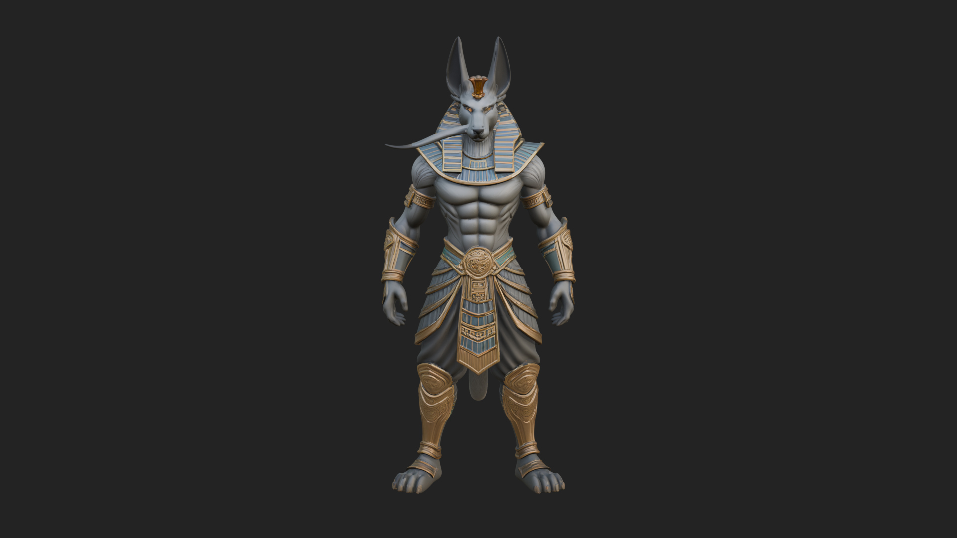 Anubis Egyptian God Statue Design 16 3D Print Model 3D Model