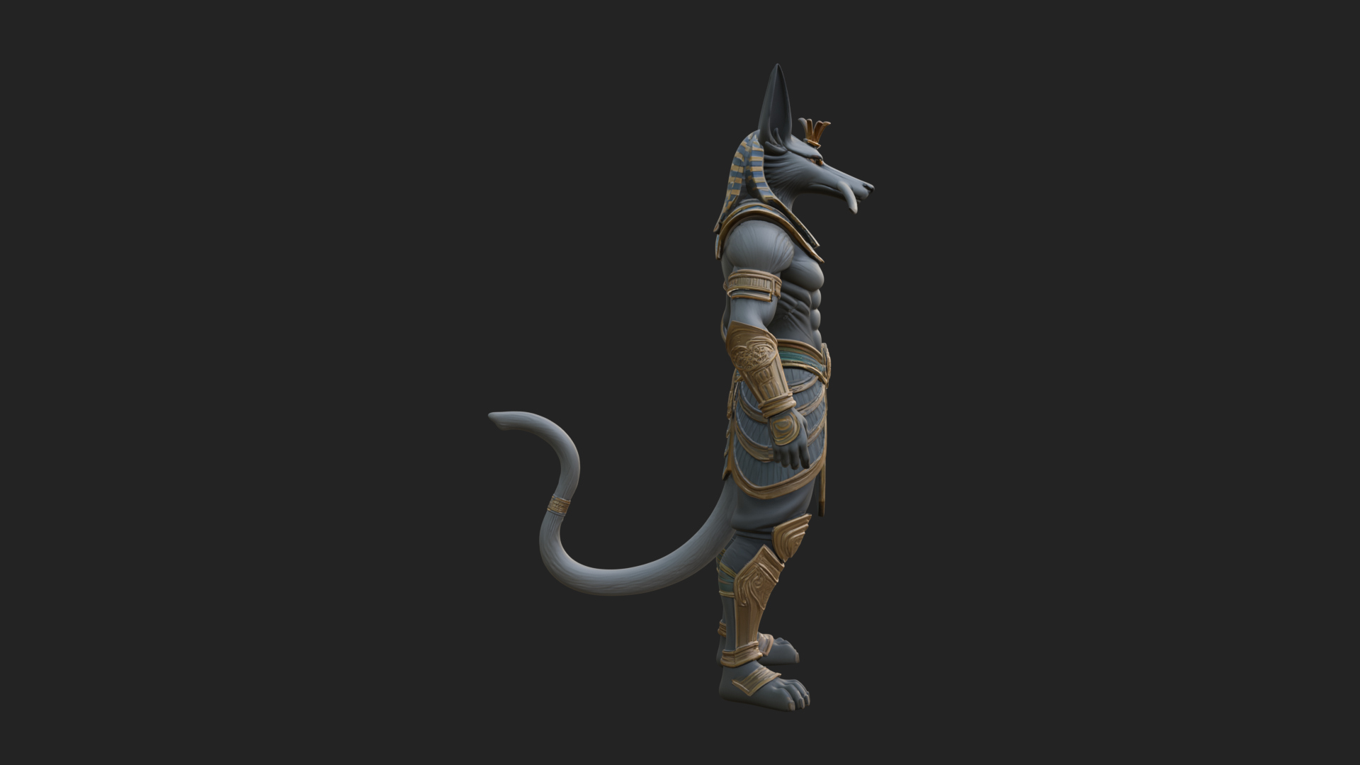 Anubis Egyptian God Statue Design 16 3D Print Model 3D Model