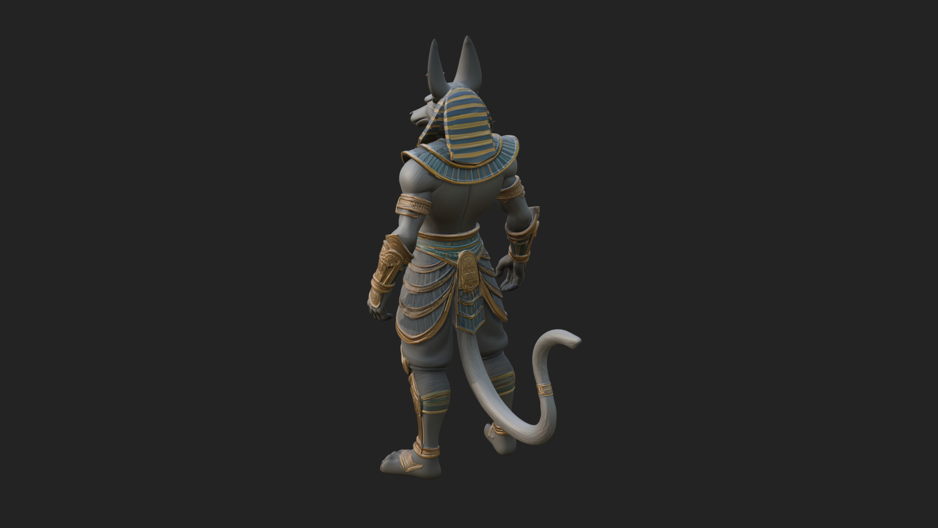 Anubis Egyptian God Statue Design 16 3D Print Model 3D Model