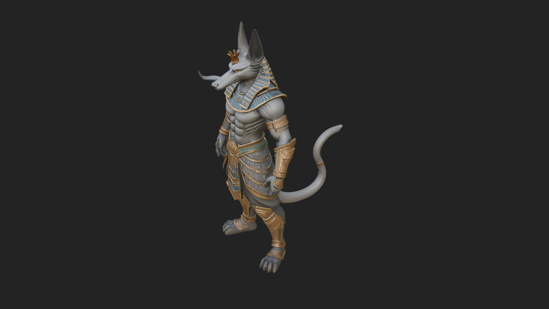 Anubis Egyptian God Statue Design 16 3D Print Model 3D Model