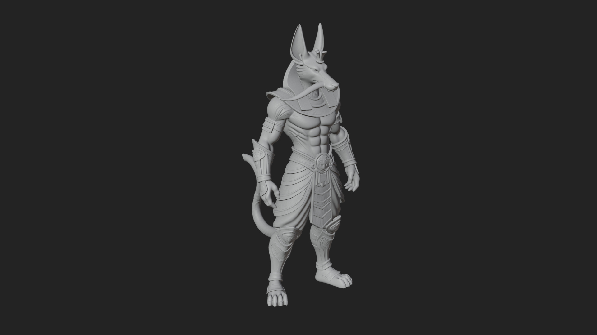 Anubis Egyptian God Statue Design 16 3D Print Model 3D Model