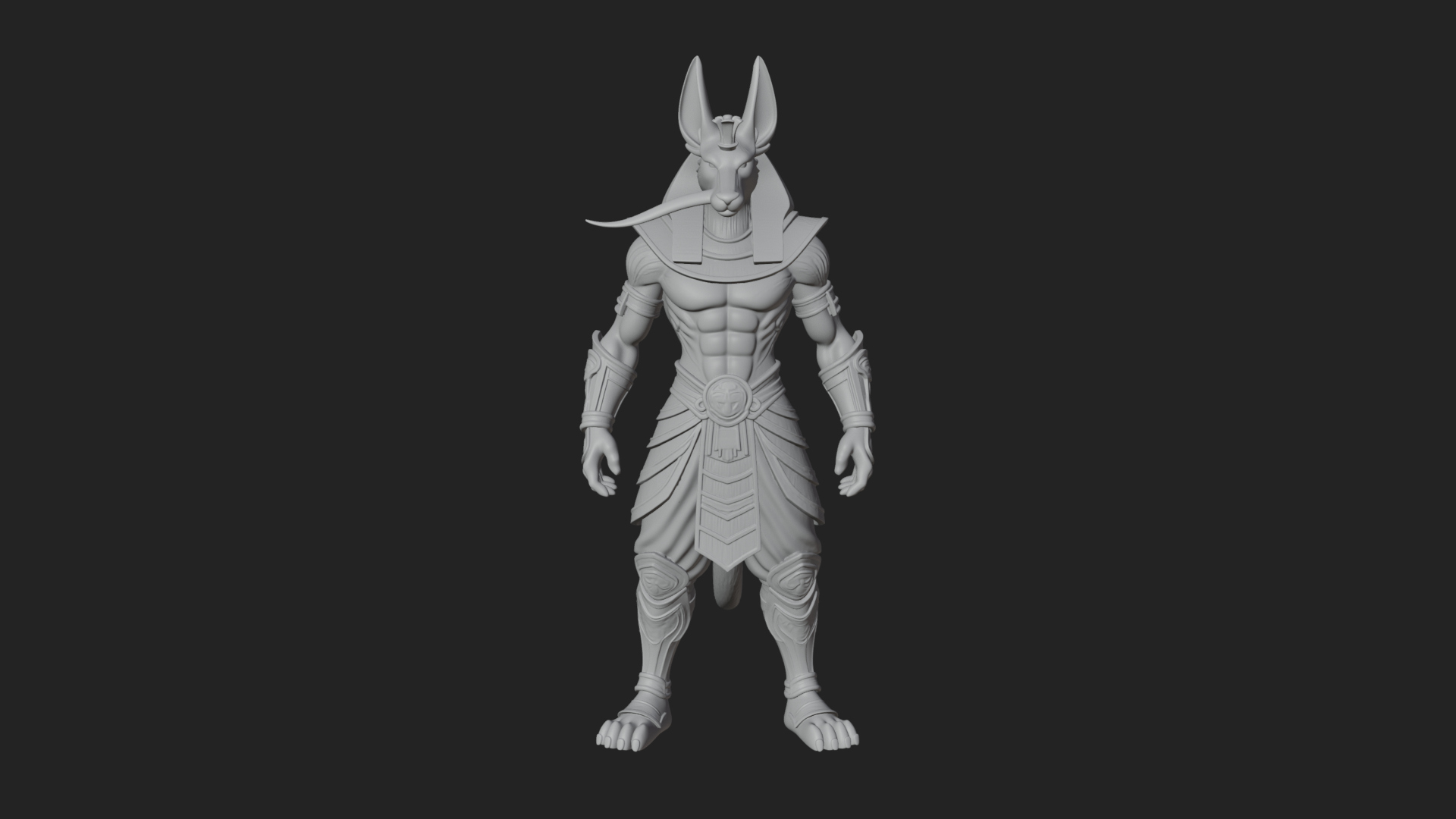 Anubis Egyptian God Statue Design 16 3D Print Model 3D Model