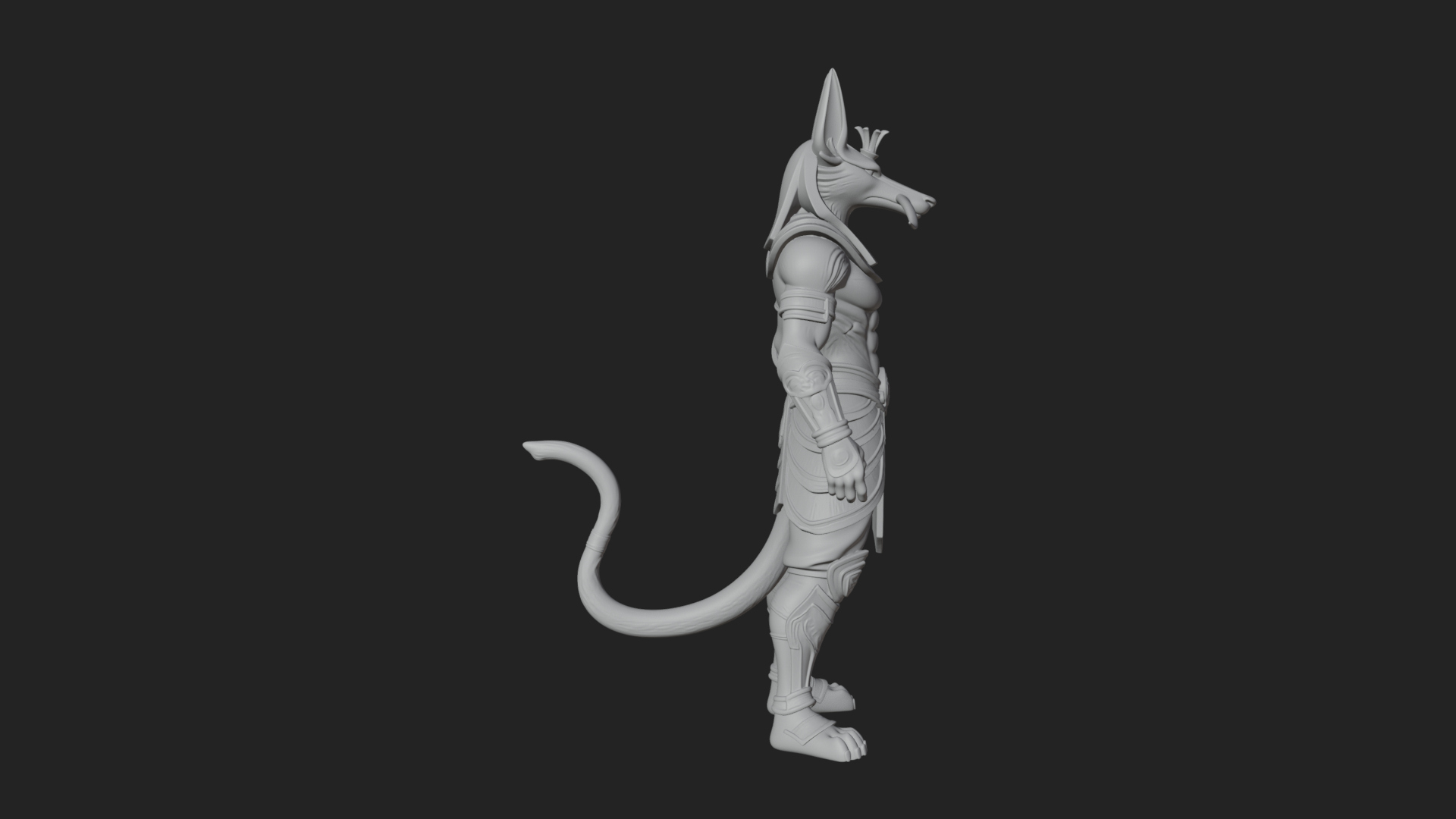 Anubis Egyptian God Statue Design 16 3D Print Model 3D Model