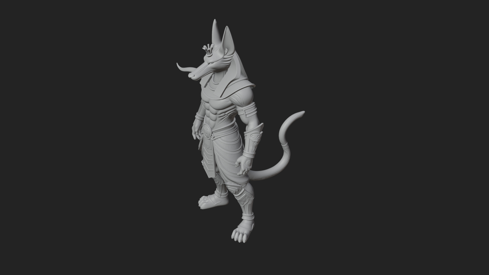Anubis Egyptian God Statue Design 16 3D Print Model 3D Model